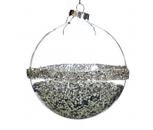 Шар новогодний Elisey Сказочный шар 10 см Прозрачный с серебристым (095NB)