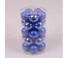 Набір скляних новорічних кульок Flora 25 шт. D-5,7 см (44506)
