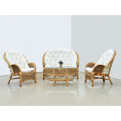 Плетений комплект меблів Копакабана Гіацинт CRUZO софа, 2 крісла та столик (km08203) Кременець