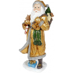 Новогодняя фигурка Санта с колокольчиками 21х18.5х45см, золото Bona DP73726 Надворная