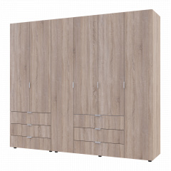 Распашной шкаф для одежды Гелар комплект Doros цвет Сонома 2+4 двери ДСП 232,5х49,5х203,4 (42002118) Луцк