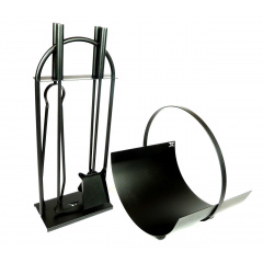 Каминный набор и корзина для дров Ferrum Факел 4 инструмента Черный (895М) Сумы