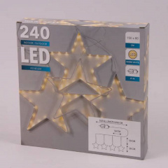 Гірлянда-завіса LED Зірки тепле світло 240 світлодіодів 150 х 80 см. 45061 (FL000051) Рівне