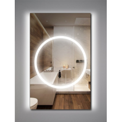 Зеркало с кольцевой передней LED подсветкой без рамы Turister Omega 80*120 (Omg80120) Тернопіль