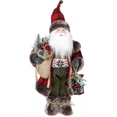 Новогодняя фигурка Санта с фонариком 46см (мягкая игрушка), красный с черным Bona DP73692 Дубно