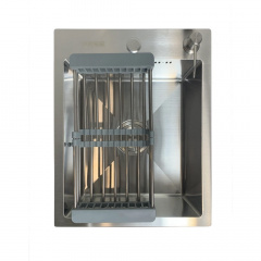 Мойка кухонная Platinum Handmade 40*50 (3мм/1.5мм), (Корзина + Дозатор + Сифон) врезная Рівне