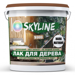 Лак для дерева акриловий Skyline Wood Прозорий Напівматовий 10л Суми