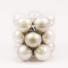 Кульки скляні Flora D 8 см 15 шт Сірий (44355) Дзензелівка