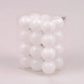 Набір пластикових новорічних кульок Flora 24 шт. D-5 см (44413)