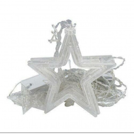 Светодиодная гирлянда-штора Звезды для новогоднего декора Xmas stars 3м*80см*50см и 138 LED (12 звезд) свет ламп-RGB multicolor 8 реж от сети 220 В