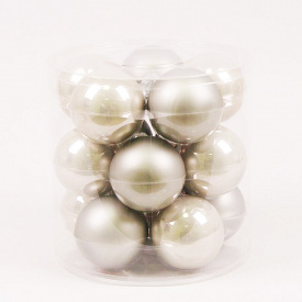 Кульки скляні Flora D 8 см 15 шт Сірий (44355)