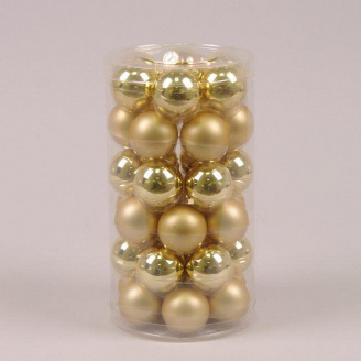 Кульки скляні Flora D-3,8 см. 36 шт.(44558)