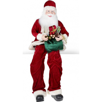 Фигура Santa с изумрудным мешком 80 см сидячий Bona DP43003
