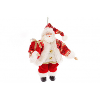 Фігурка новорічна BonaDi Санта м'яка 25 см Червоний з білим (NY14-415)