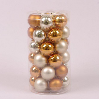 Кульки скляні Flora D-3,8 см. 36 шт.(44570)