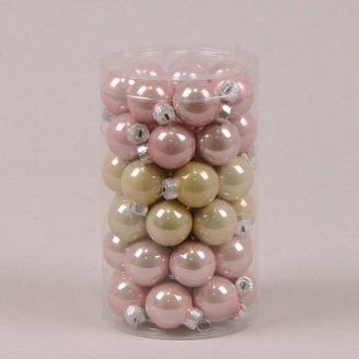 Кульки скляні Flora D-2,5 см. 48 шт.(44527)