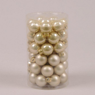 Кульки скляні Flora D-2,5 см. 48 шт.(44522)