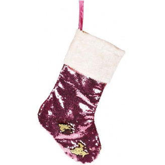 Носок для подарков Блестящий розовый с пайетками Bona DP42989