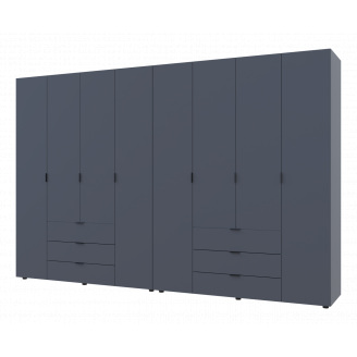Распашной шкаф для одежды Гелар комплект Doros цвет Графит 4+4 двери ДСП 310х49,5х203,4 (42002130)