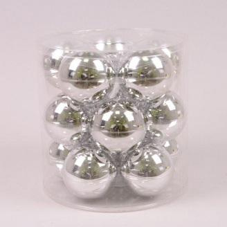 Кульки скляні Flora D-8 см. 15 шт.(44607)