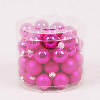Кульки скляні Flora D-3 см 45 шт Рожевий (44500)
