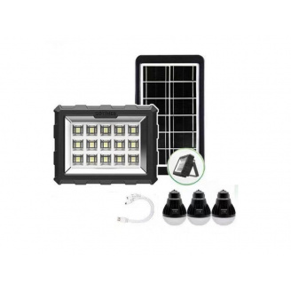 Портативна акумуляторна станція для заряджання з ліхтарем сонячною панеллю GDTIMES GD-106 плюс 3 лампочки