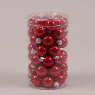Кульки скляні Flora D-2,5 см. 48 шт.(44517)