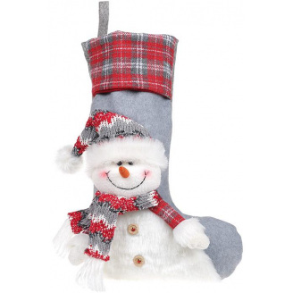 Новорічний декор-шкарпетка Snowman grey BonaDi DP186335