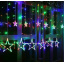 Світлодіодна гірлянда-штора Зірки для новорічного декору Xmas stars 3м*80см*50см та 138 LED (12 зірок) світло ламп-RGB multicolor 8 реж від мережі 220 В Новояворівськ