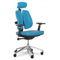 Офисное кресло Mealux Tempo Duo хром синее эргономичное Виноградов