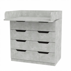 Пеленальный комод-столик Компанит с выдвижными ящиками лдсп серый-бетон ателье Калуш