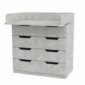 Пеленальный комод-столик Компанит с выдвижными ящиками лдсп серый-бетон ателье