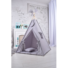 Вигвам Серый детская палатка домик с мягким ковриком и подушкой 110*110*180 см Подвеска месяц в подарок Одесса