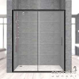 Душевая дверь в нишу Veronis Carmen Black 130 профиль черный/прозрачное стекло