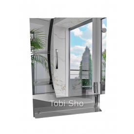 Дзеркальна навісна шафа "Економ" для ванної кімнати Tobi Sho ТS-76 500х700х130 мм