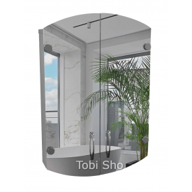 Шафа дзеркальна "Економ" з фасадами у вигляді арки для ванної кімнати Tobi Sho ТS-560 500х750х130 мм