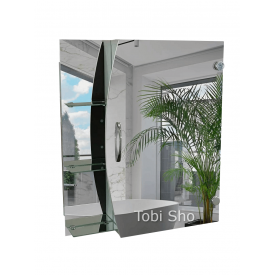 Шафа дзеркальна "Економ" з трьома відкритими полицями для ванної кімнати Tobi Sho ТS-57 550х650х130 мм