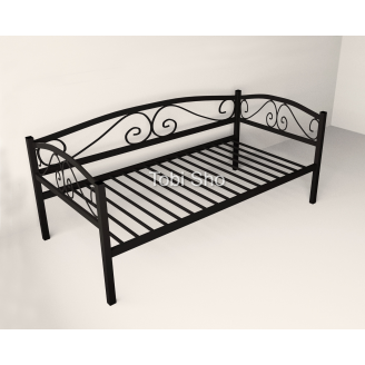 Ліжко тахта металева односпальна CAROLA LUX 190X80 Чорне