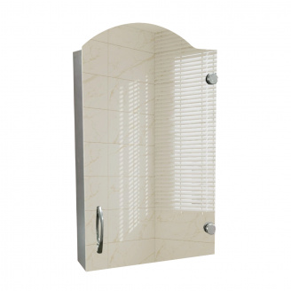 Навесной шкафчик с фигурным зеркальным фасадом для ванной комнаты Tobi Sho ТB11-40 400х650х125 мм