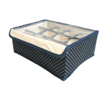 Ящик-органайзер для хранения белья на 12 секций AMZ синий горох