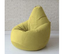 Бескаркасное кресло мешок груша с внутренним чехлом Coolki Велюр Желтый XL105x85