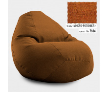 Безкаркасне крісло мішок груша Овал Coolki Рогожка XL 105x85 помаранчевий
