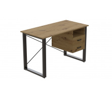 Письменный стол с ящиками Ferrum-decor Оскар 750x1400x600 металл Черный ДСП Дуб Артизан 16 мм (OSK0027)