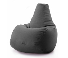 Безкаркасне крісло мішок груша Coolki Рогожка XL 105x85 темно-сірий