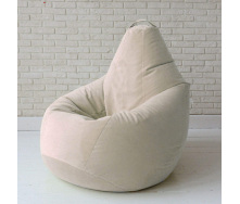Бескаркасное кресло мешок груша с внутренним чехлом Coolki Велюр Бежевый XL105x85