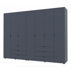 Распашной шкаф для одежды Гелар комплект Doros цвет Графит 3+4 двери ДСП 271,2х49,5х203,4 (42002128) Днепр