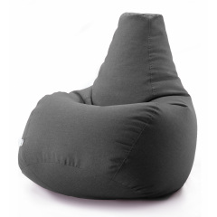Безкаркасне крісло мішок груша Coolki Рогожка XL 105x85 темно-сірий Сумы