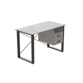Письменный стол с ящиками Ferrum-decor Оскар 750x1400x700 металл Черный ДСП Бетон 16 мм (OSK0070)