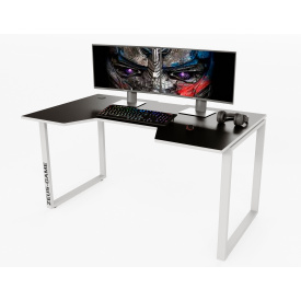 Геймерский игровой стол ZEUS Unicron черный+белый