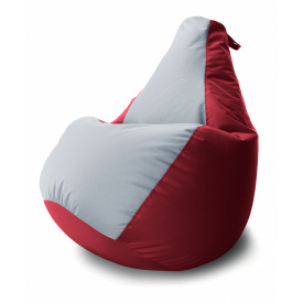 Кресло мешок Груша Coolki комби L 65x85 Красный с Серым 12 Оксфорд 600D